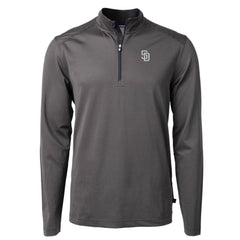 San Diego Padres Cutter & Buck Virtue Eco Pique Micro Stripe Quarter-Zip Jacket for sale