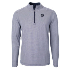 Seattle Mariners Cutter & Buck Virtue Eco Pique Micro Stripe Quarter-Zip Jacket Lifestyle