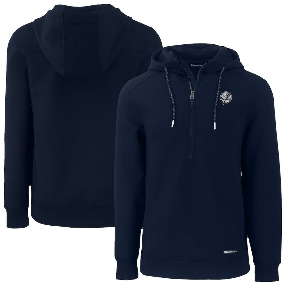 New York Yankees Cutter & Buck Roam Eco Recycled Tri-Blend Half-Zip Hoodie On Sale