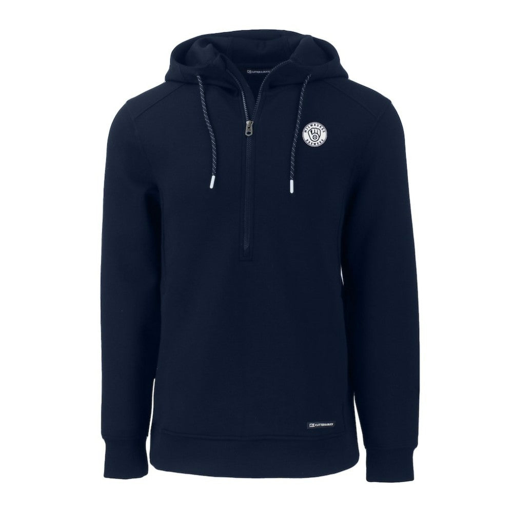 Milwaukee Brewers Cutter & Buck Roam Eco Recycled Tri-Blend Half-Zip Hoodie Clearance