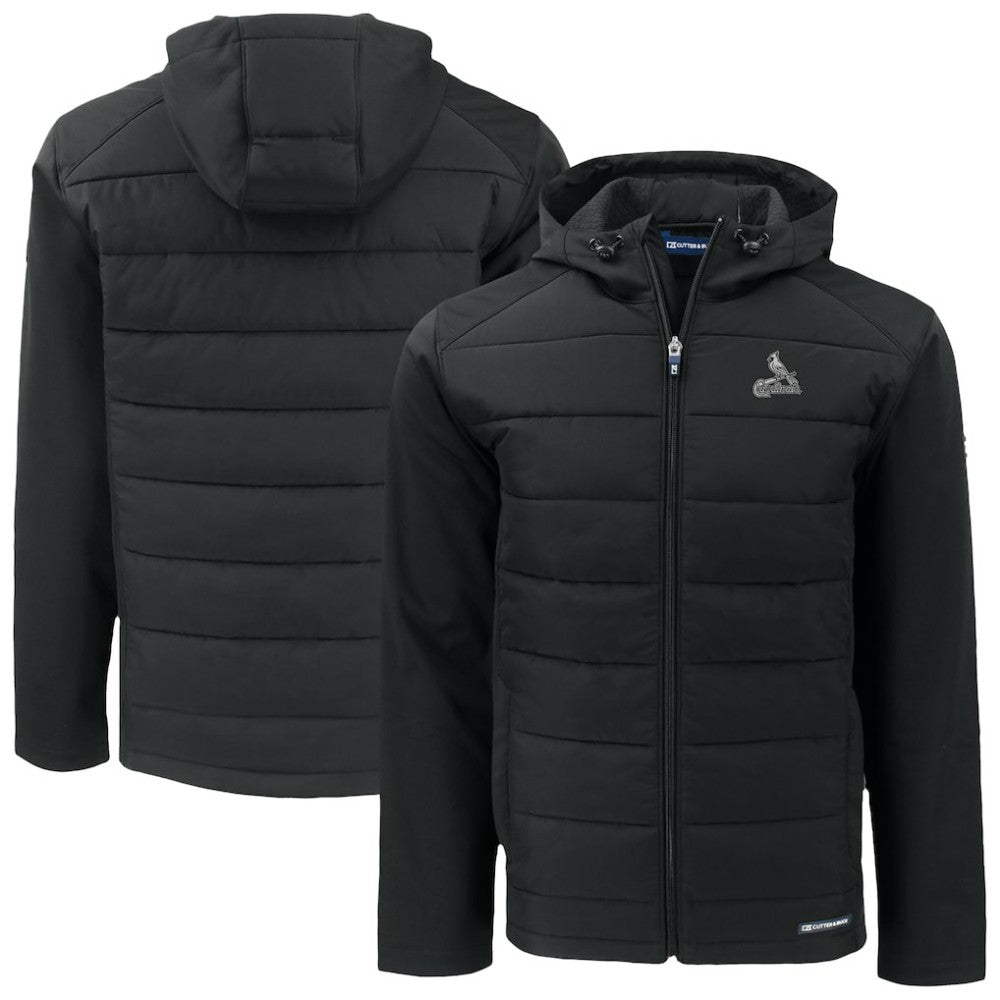 St. Louis Cardinals Cutter & Buck Evoke Hybrid Eco Softshell Recycled Full-Zip Hoodie Jacket Clearance