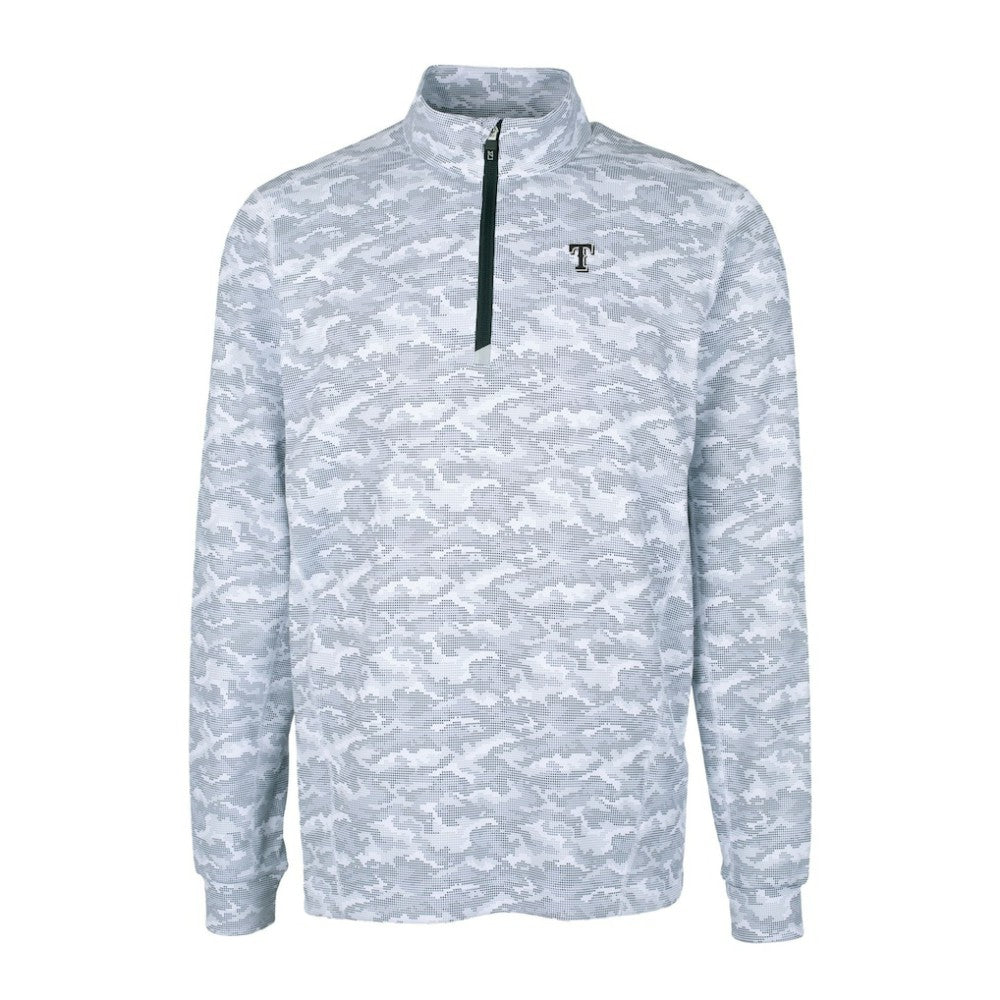 Texas Rangers Cutter & Buck Traverse Eco Camo Tri-Blend DryTec Quarter-Zip Top discount