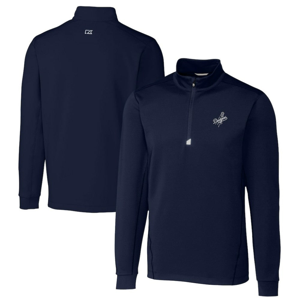 Los Angeles Dodgers Cutter & Buck Big & Tall Traverse Stretch Quarter-Zip Pullover Top Lifestyle