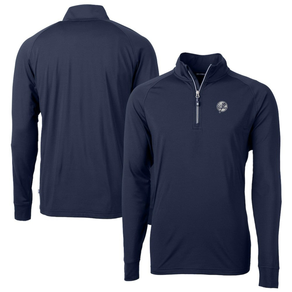 New York Yankees Cutter & Buck Big & Tall Adapt Eco DryTec Raglan Quarter-Zip Jacket Clearance