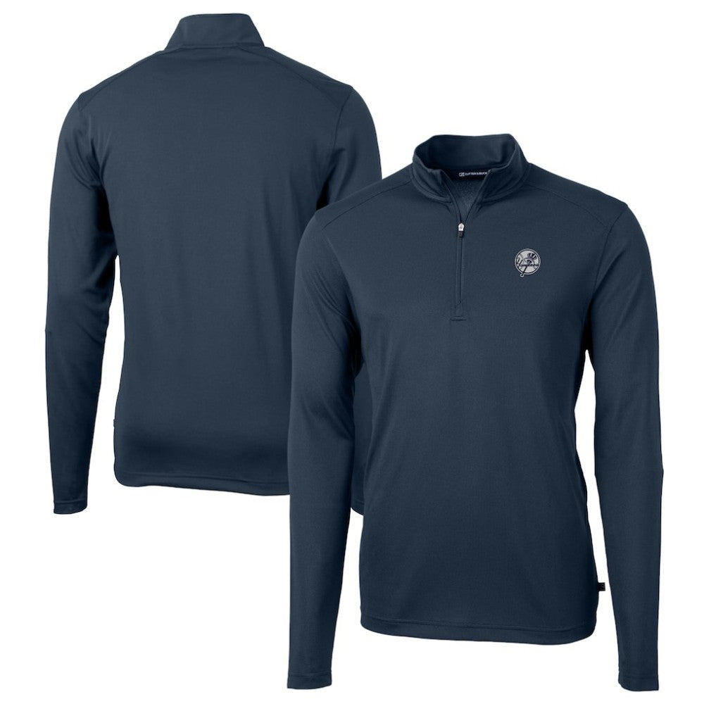 New York Yankees Cutter & Buck Big & Tall Virtue Eco Pique Quarter-Zip Jacket discount