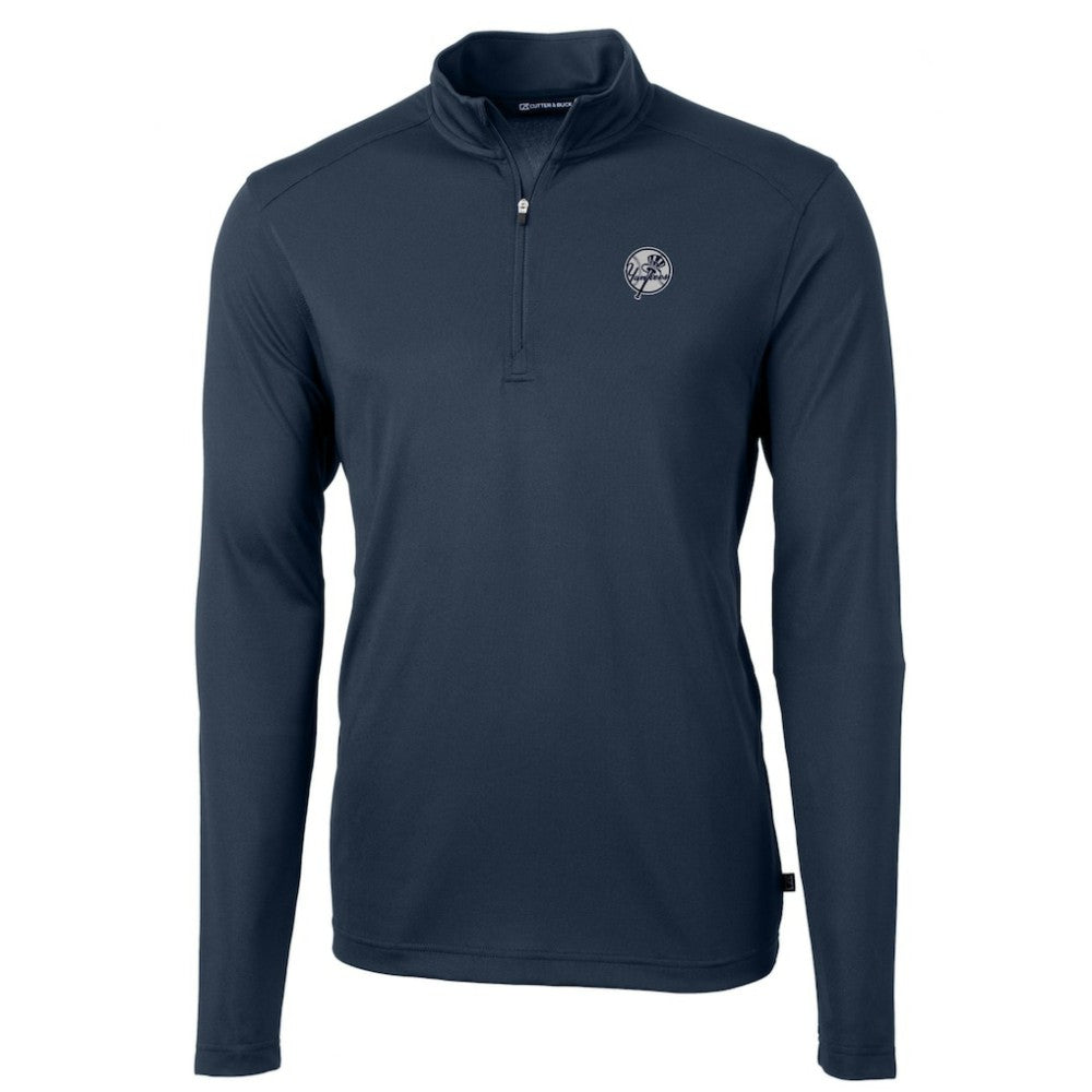 New York Yankees Cutter & Buck Big & Tall Virtue Eco Pique Quarter-Zip Jacket discount
