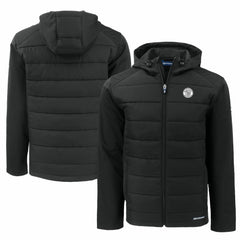 Milwaukee Brewers Cutter & Buck Big & Tall Evoke Hybrid Eco Softshell Recycled Full-Zip Hooded PrimaLoft Jacket discount