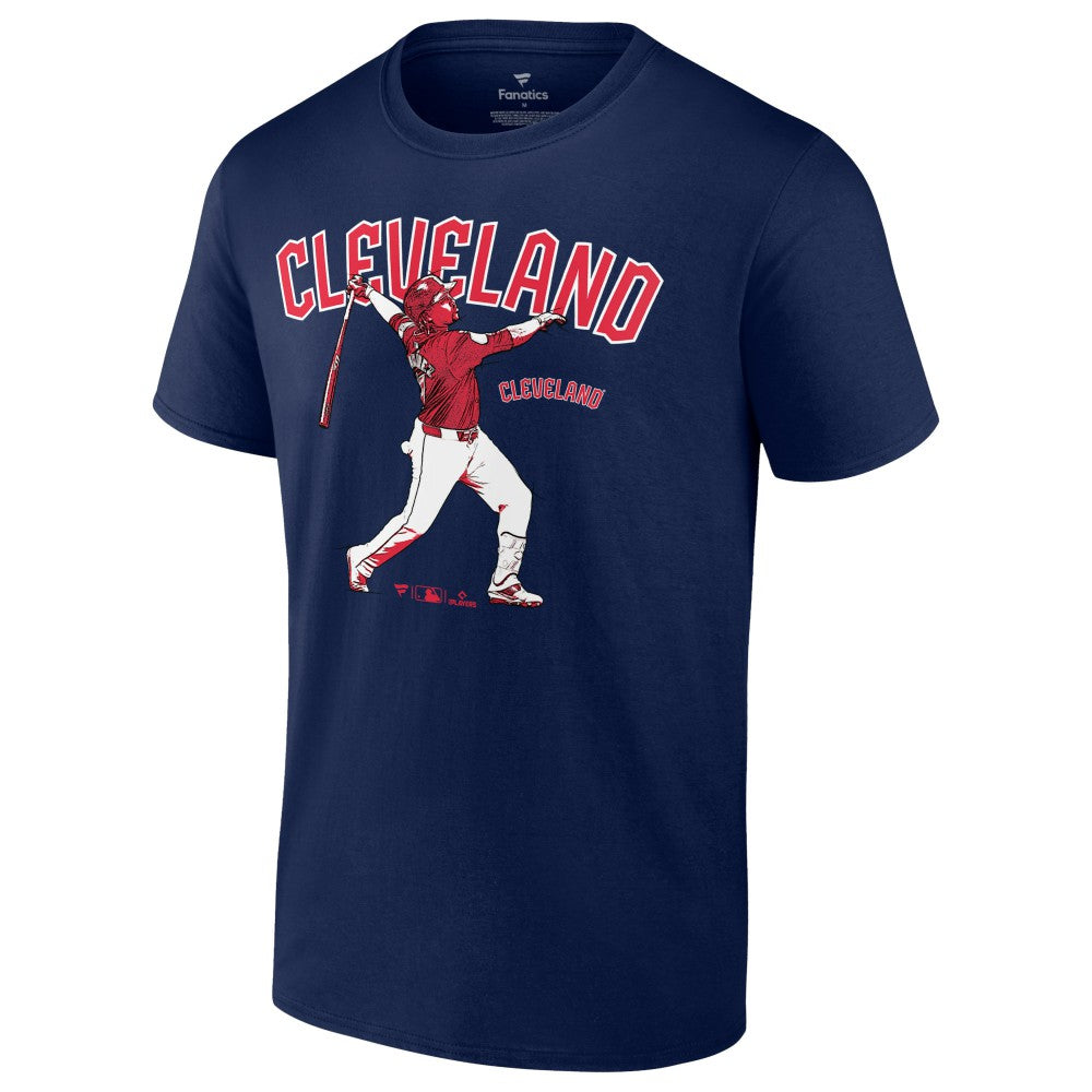 Jose Ramirez Cleveland Guardians Player Swing T-Shirt Lifestyle