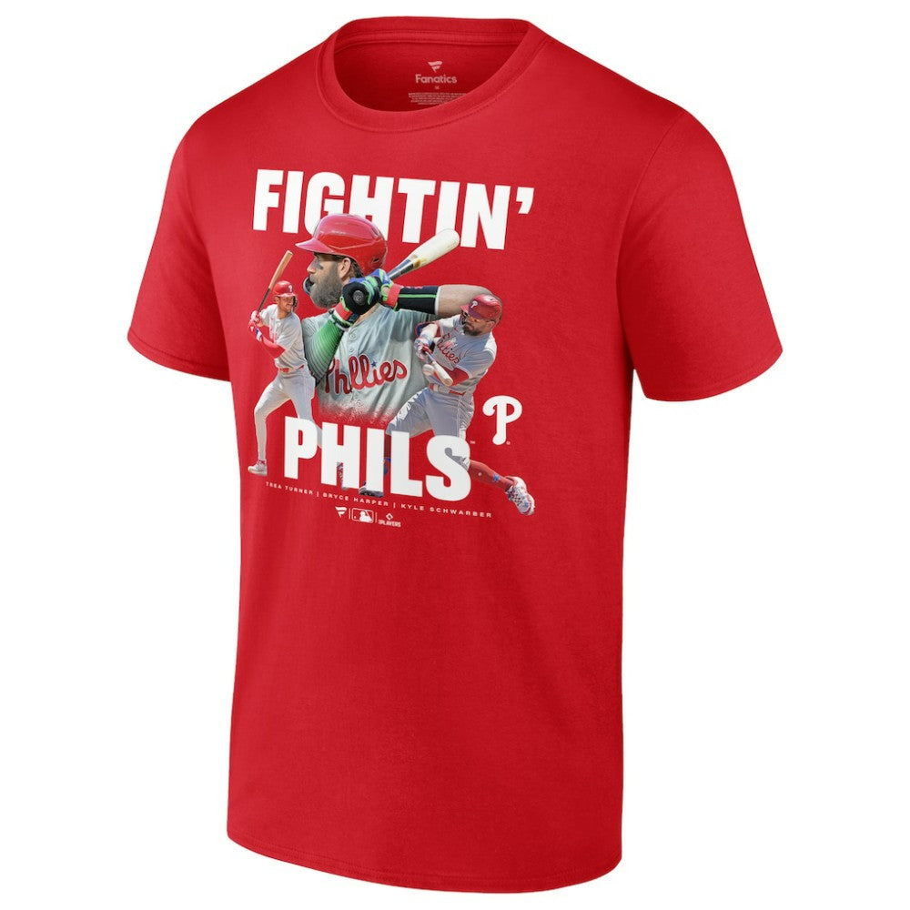 Trea Turner, Bryce Harper, & Kyle Schwarber Philadelphia Phillies Fightin Phils T-Shirt Lifestyle