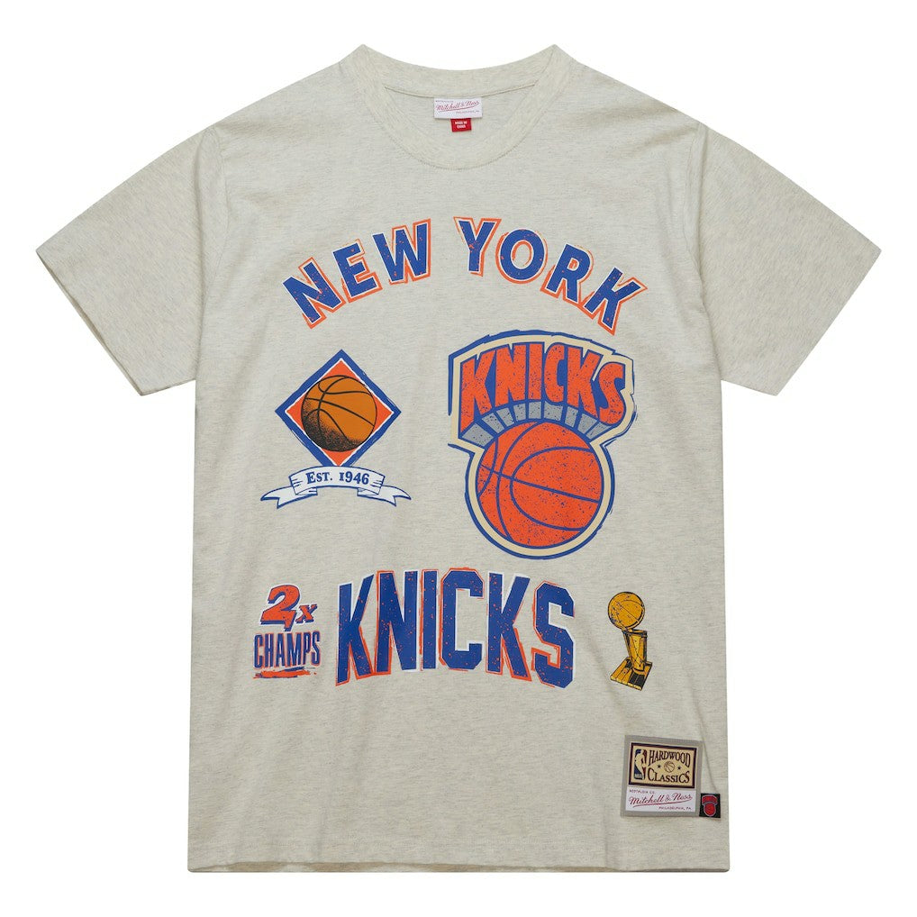 Mitchell & Ness - New York Knicks Hardwood Classics Legacy Defined Retro Championship T-Shirt - Oatmeal