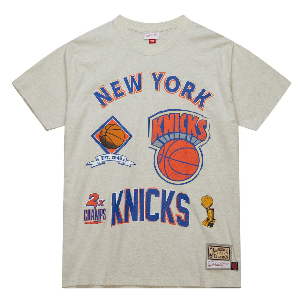 Mitchell & Ness - New York Knicks Hardwood Classics Legacy Defined Retro Championship T-Shirt - Oatmeal