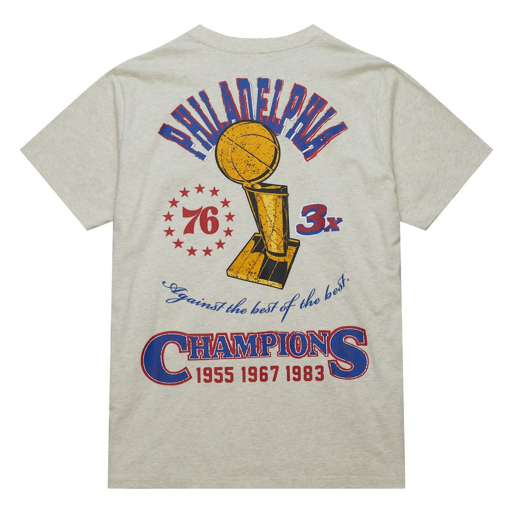 Mitchell & Ness - Philadelphia 76ers Hardwood Classics Legacy Defined Retro Championship T-Shirt - Oatmeal