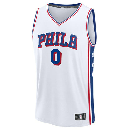 Tyrese Maxey Philadelphia 76ers Youth Fast Break Replica Player Jersey - Association Edition - White | NBA Jerseys