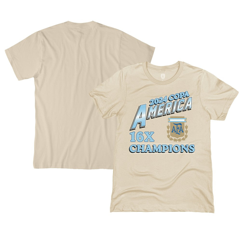 Argentina National Team 1863FC 16-Time Copa America Champions T-Shirts - Cream