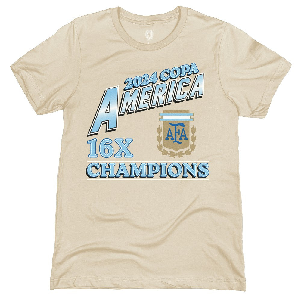 Argentina National Team 1863FC 16-Time Copa America Champions T-Shirts - Cream