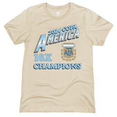 Argentina National Team 1863FC 16-Time Copa America Champions T-Shirts - Cream