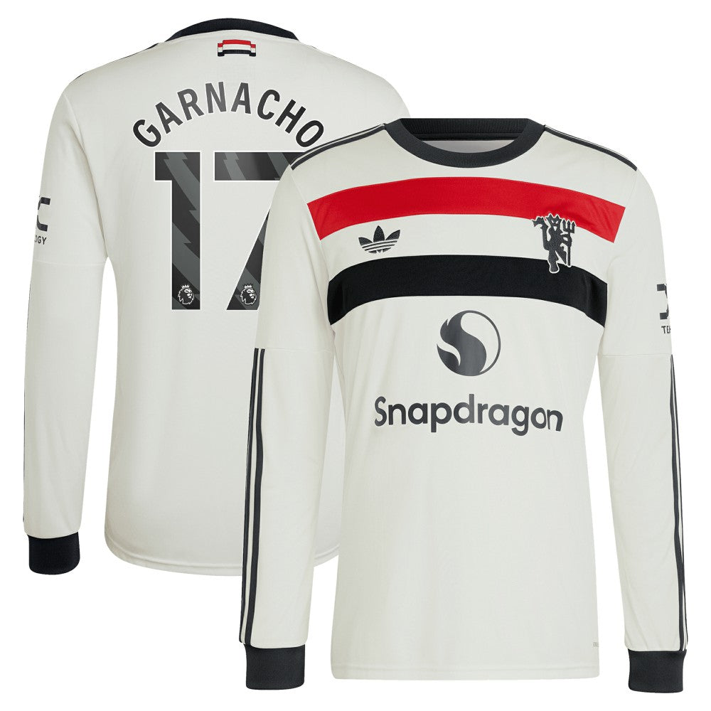 Adidas Alejandro Garnacho Manchester United Originals 2024/25 Third Replica Long Sleeve Jerseys - Cream