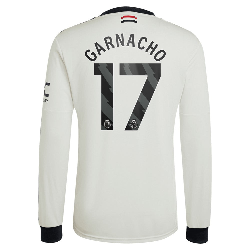 Adidas Alejandro Garnacho Manchester United Originals 2024/25 Third Replica Long Sleeve Jerseys - Cream