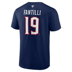 Adam Fantilli Columbus Blue Jackets - Fanatics Authentic Stack Name & Number T-Shirt Navy