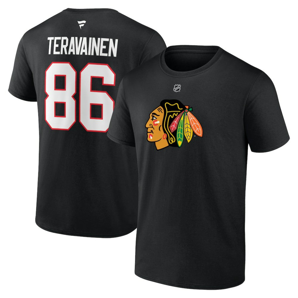 Teuvo Teravainen Chicago Blackhawks Fanatics Authentic Stack Name & Number T-Shirt Black