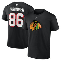 Teuvo Teravainen Chicago Blackhawks Fanatics Authentic Stack Name & Number T-Shirt Black