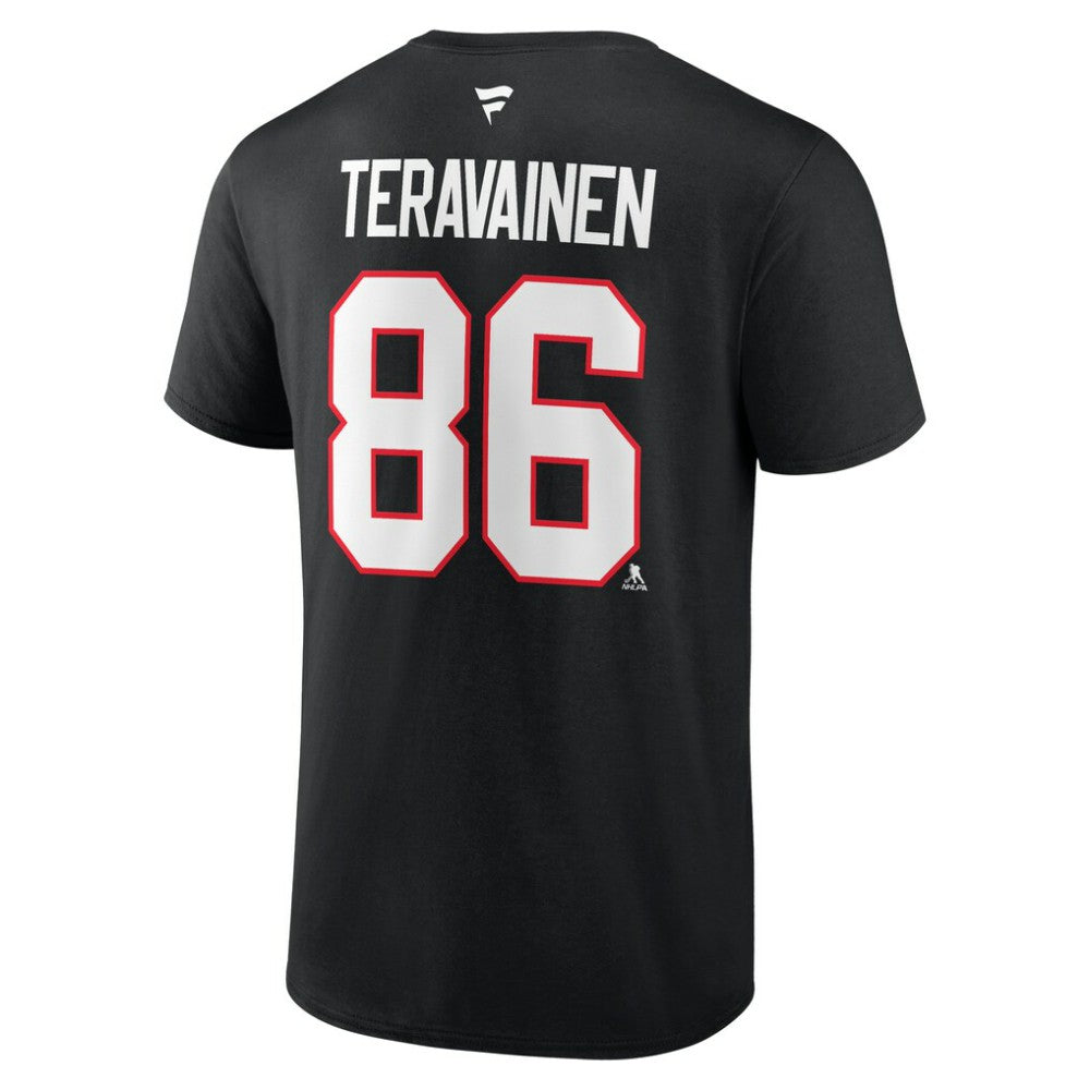 Teuvo Teravainen Chicago Blackhawks Fanatics Authentic Stack Name & Number T-Shirt Black