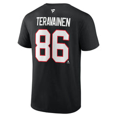 Teuvo Teravainen Chicago Blackhawks Fanatics Authentic Stack Name & Number T-Shirt Black