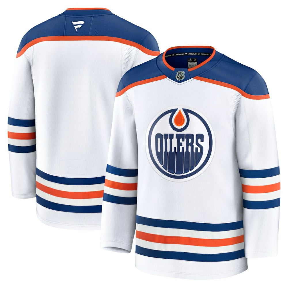 Edmonton Oilers Fanatics Away Premium Jersey - White | NHL Jerseys