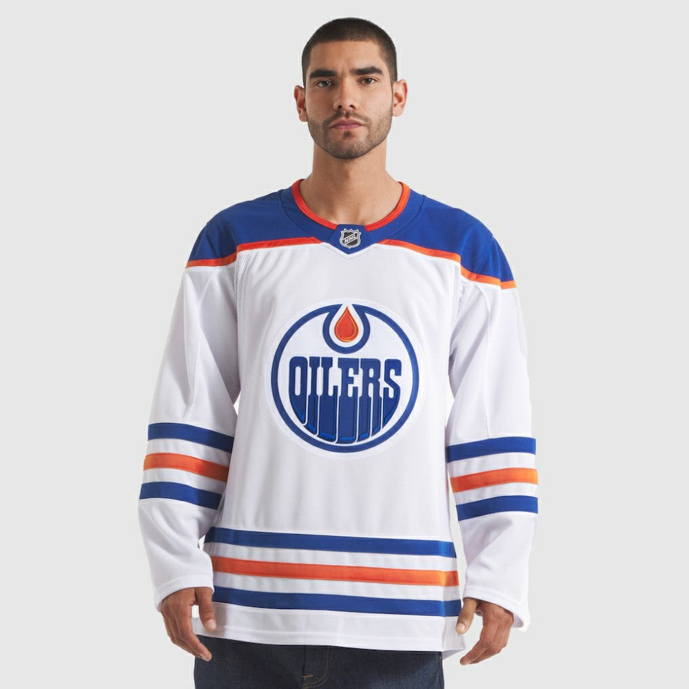 Edmonton Oilers Fanatics Away Premium Jersey - White | NHL Jerseys