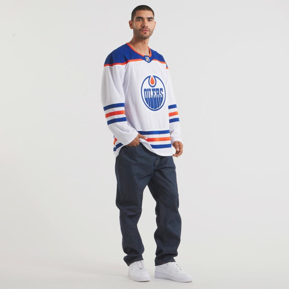 Edmonton Oilers Fanatics Away Premium Jersey - White | NHL Jerseys