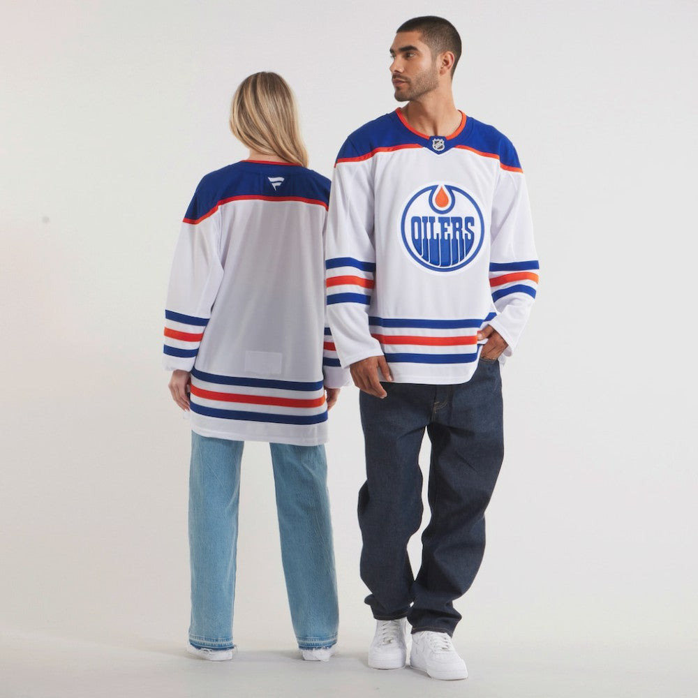 Edmonton Oilers Fanatics Away Premium Jersey - White | NHL Jerseys