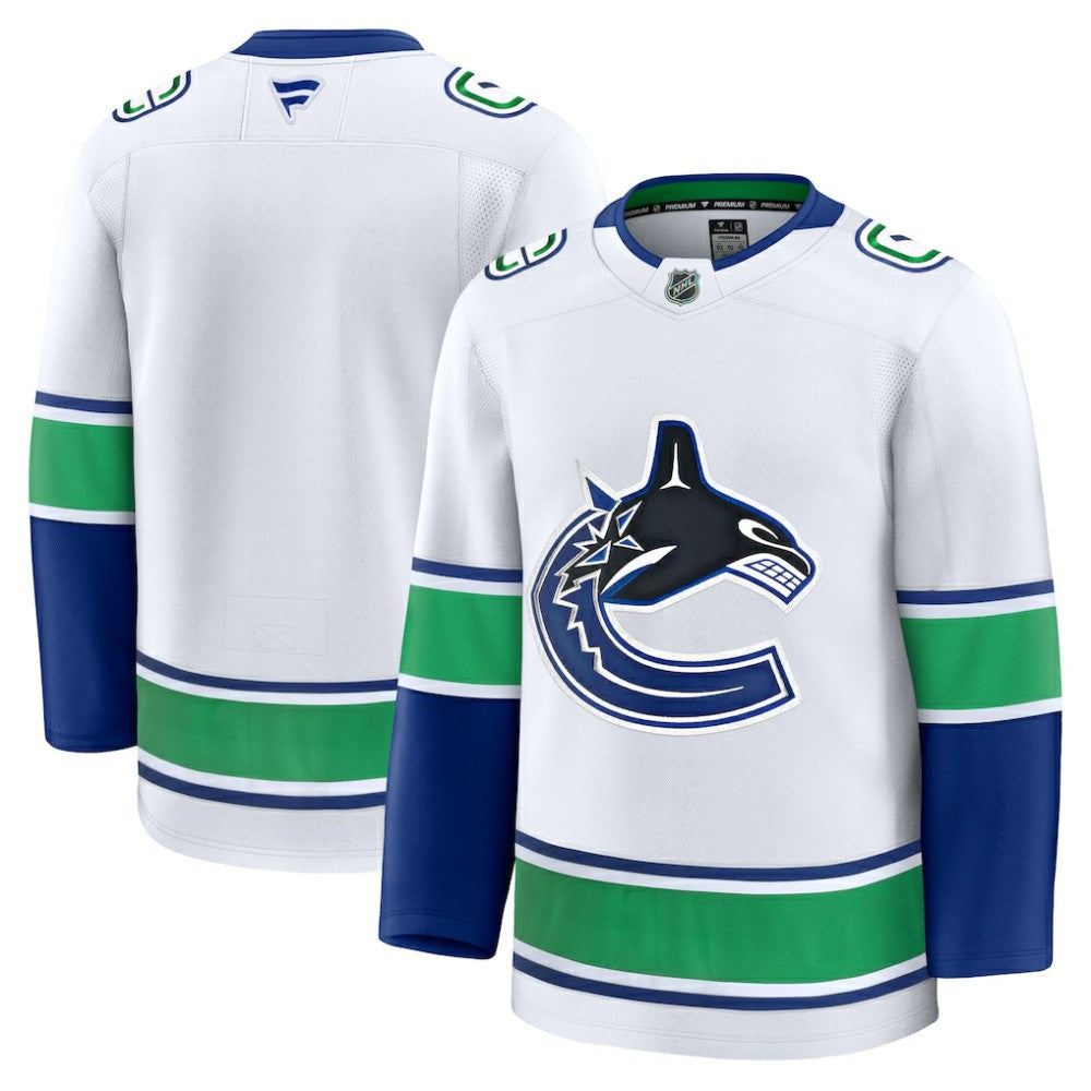 Vancouver Canucks Fanatics Away Premium Jersey - White | NHL Jerseys