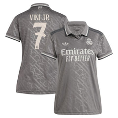 Adidas Vini Jr. Real Madrid Originals Women's 2024/25 Third Replica Player Jerseys - Charcoal