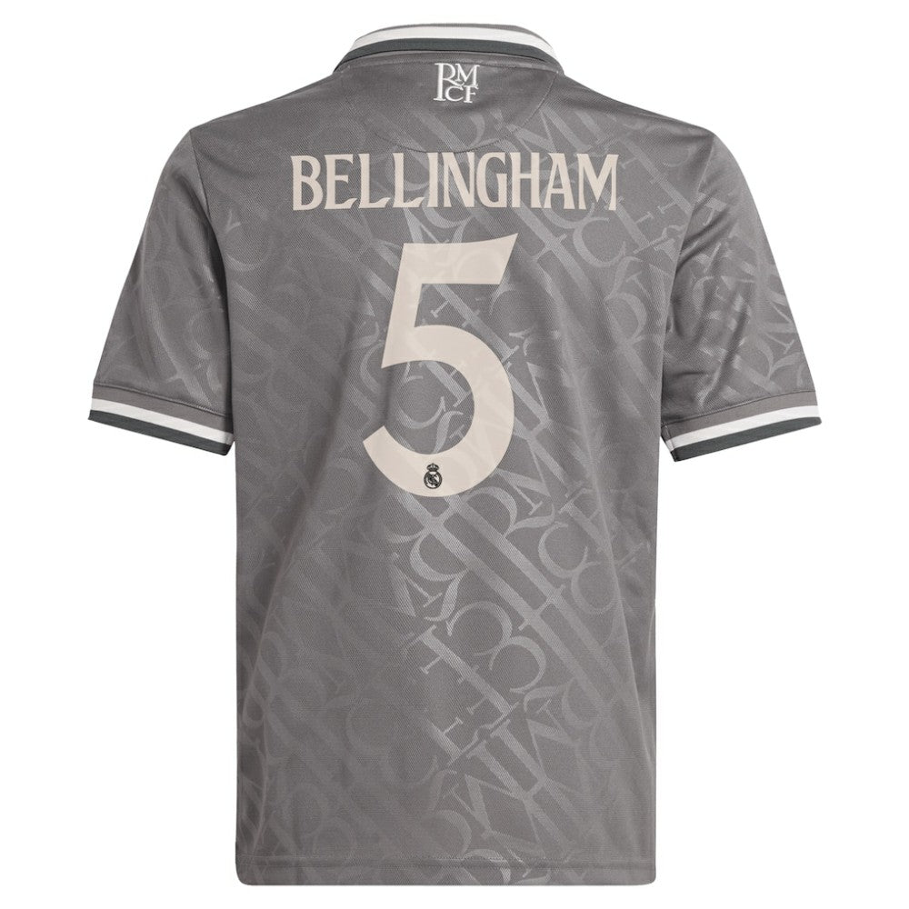 Adidas Jude Bellingham Real Madrid Originals Youth 2024/25 Third Replica Player Jerseys - Charcoal