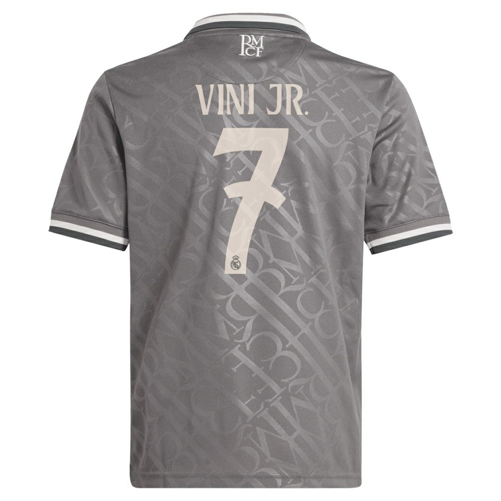 Adidas Vini Jr. Real Madrid Originals Youth 2024/25 Third Replica Player Jerseys - Charcoal