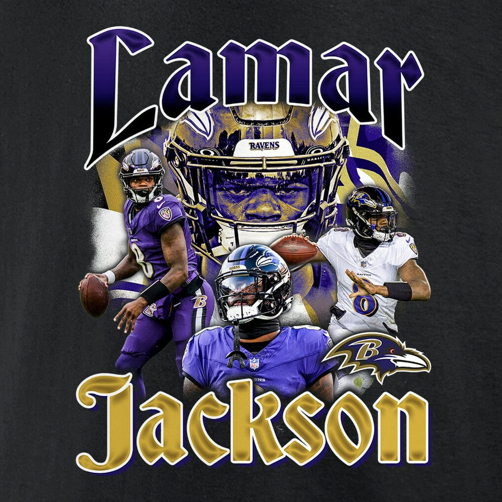 Lamar Jackson Baltimore Ravens Notorious Player Graphic T-Shirt Black - Fanatics