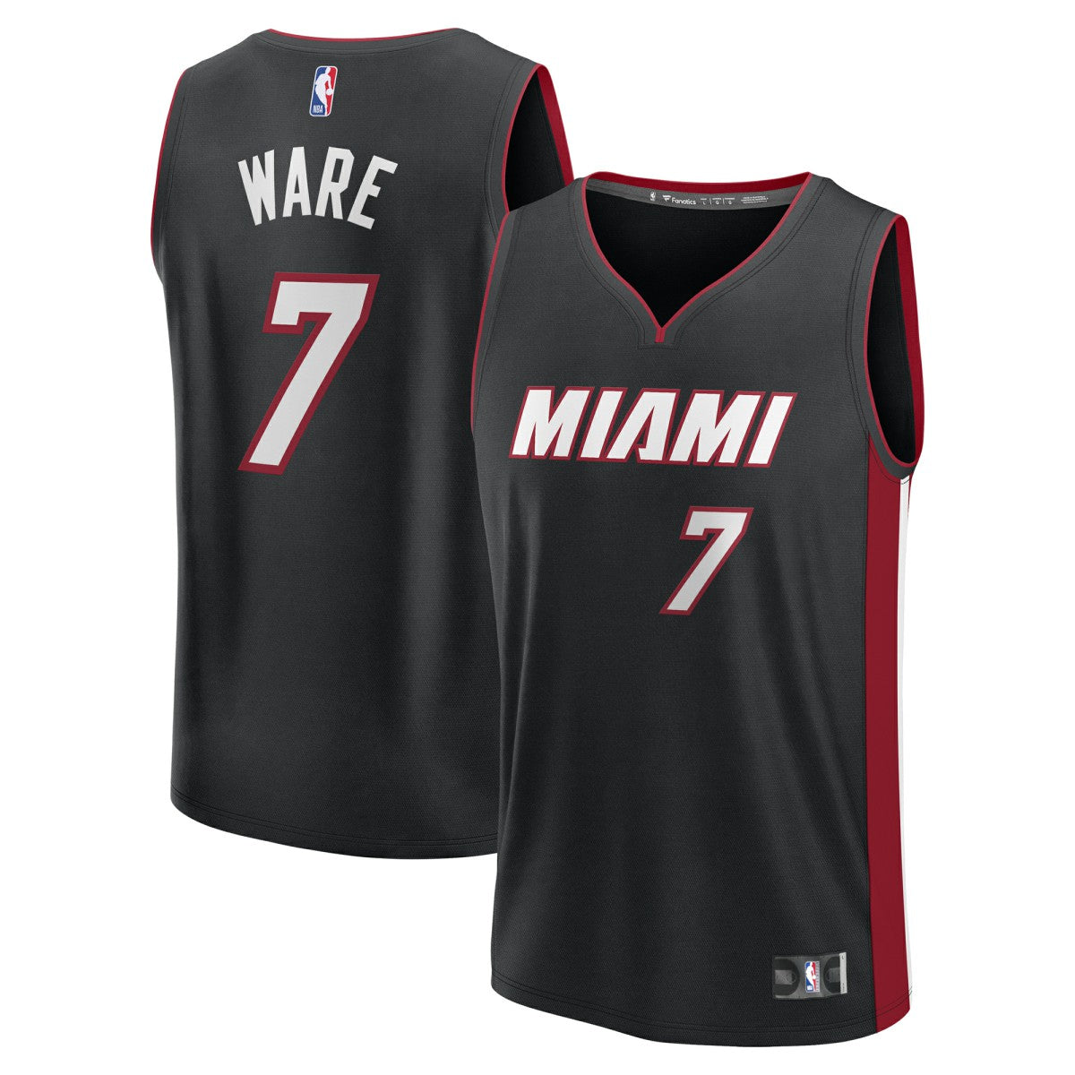 Kel'el Ware Miami Heat Youth Fast Break Replica Player Jersey - Icon Edition - Black | NBA Jerseys