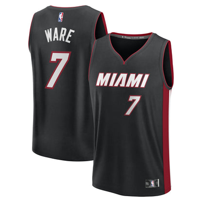 Kel'el Ware Miami Heat Youth Fast Break Replica Player Jersey - Icon Edition - Black | NBA Jerseys