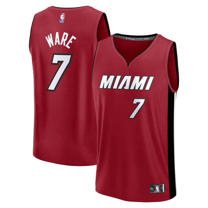 Kel'el Ware Miami Heat Youth Fast Break Player Jersey - Statement Edition - Red | NBA Jerseys