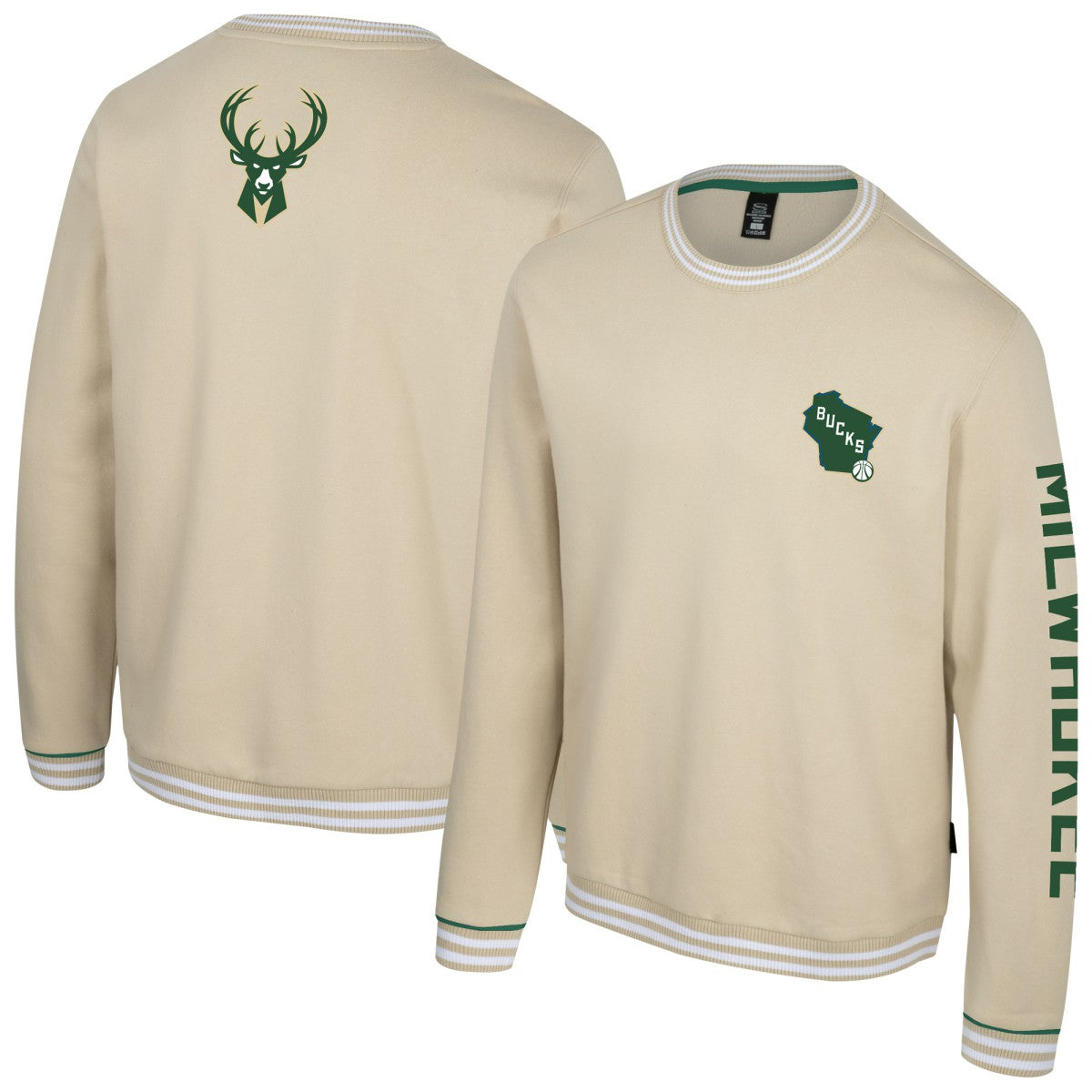 NBA - Milwaukee Bucks Stadium Essentials Unisex Halftime Pullover Sweatshirt - Natural