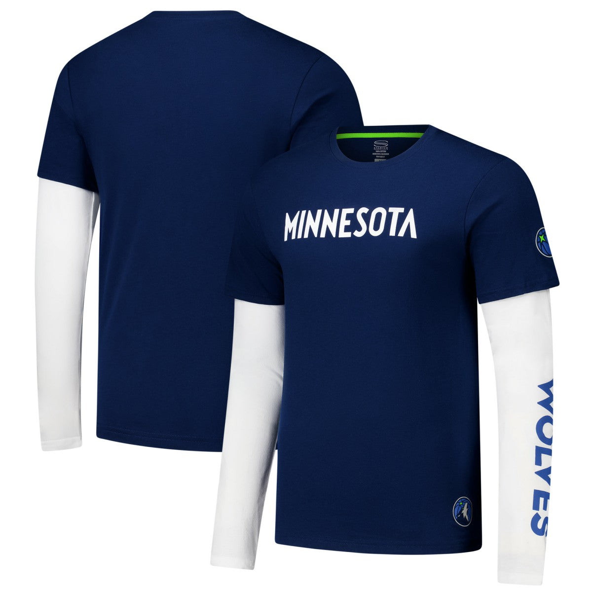 NBA - Minnesota Timberwolves Stadium Essentials Unisex Spectator Twofer Long Sleeve T-Shirt - Navy
