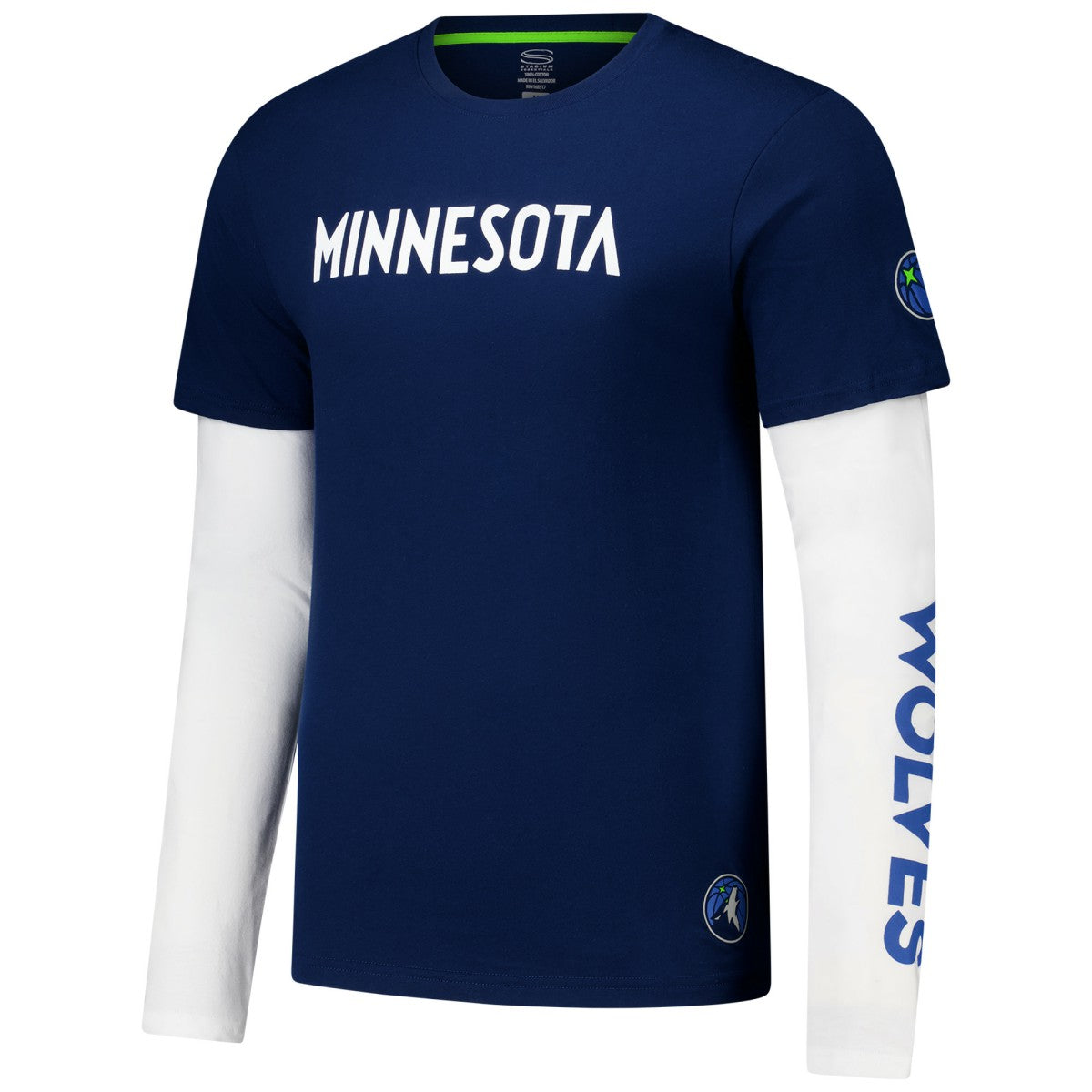 NBA - Minnesota Timberwolves Stadium Essentials Unisex Spectator Twofer Long Sleeve T-Shirt - Navy