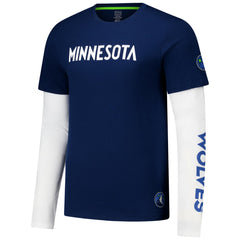 NBA - Minnesota Timberwolves Stadium Essentials Unisex Spectator Twofer Long Sleeve T-Shirt - Navy