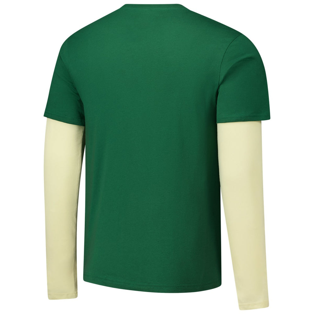 NBA - Milwaukee Bucks Stadium Essentials Unisex Spectator Twofer Long Sleeve T-Shirt - Hunter Green