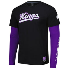 NBA - Sacramento Kings Stadium Essentials Unisex Spectator 2fer Long Sleeve T-Shirt - Black