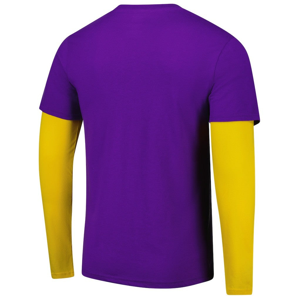 NBA - Los Angeles Lakers Stadium Essentials Unisex Spectator 2fer Long Sleeve T-Shirt - Purple