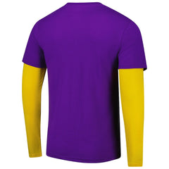 NBA - Los Angeles Lakers Stadium Essentials Unisex Spectator 2fer Long Sleeve T-Shirt - Purple