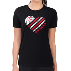 NBA - Atlanta Hawks G-III 4Her by Carl Banks Women's Super-Slim Fit Lightweight Heart Team T-Shirt - Black