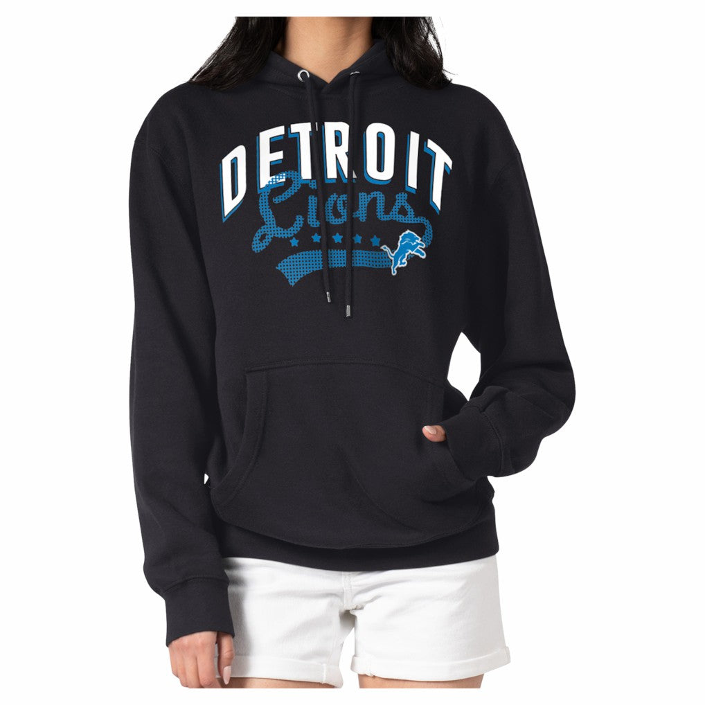 Detroit Lions G-III 4Her by Carl Banks Women's Filigree Fleece Tri-Blend Pullover Hoodie Black - NFL