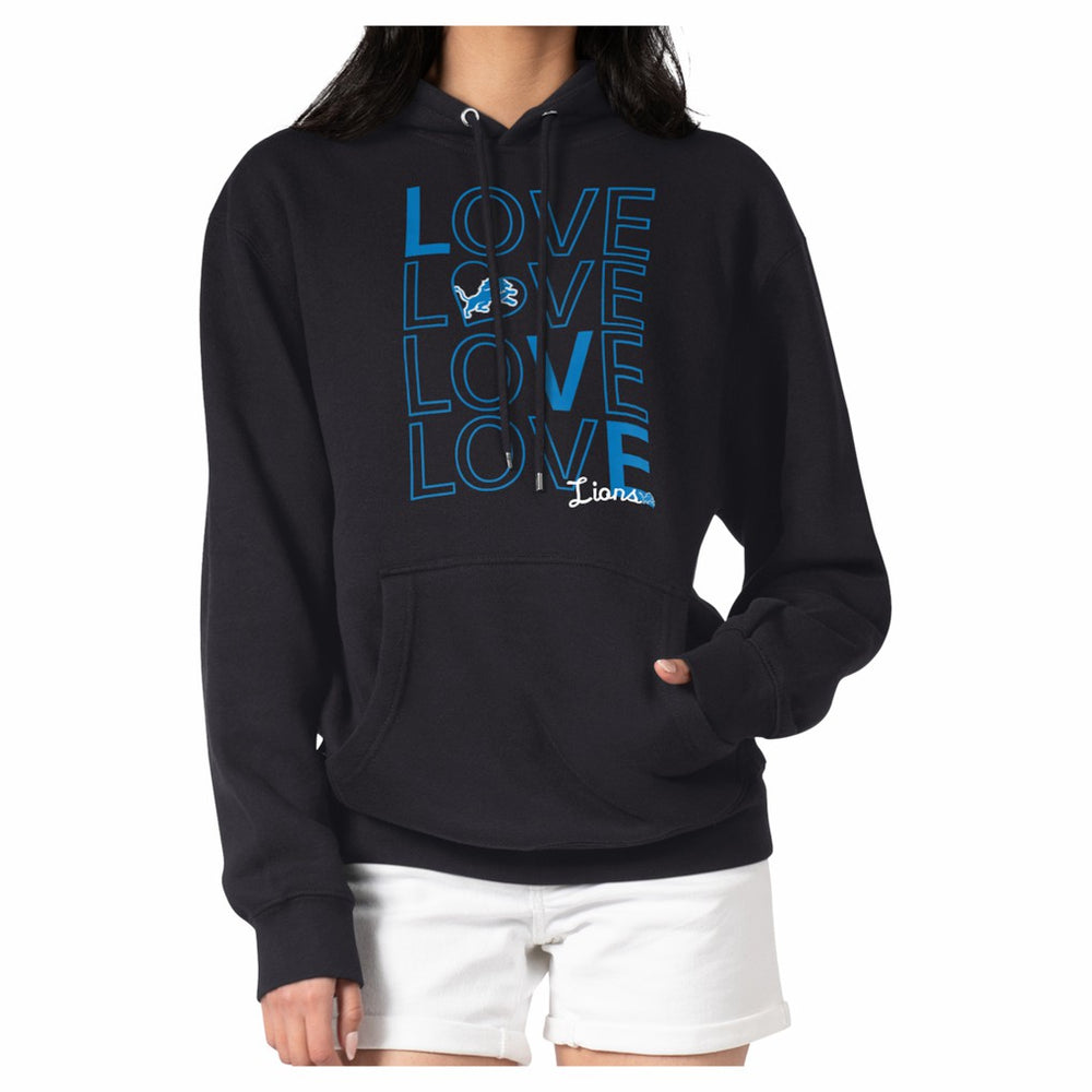 Detroit Lions G-III 4Her by Carl Banks Women's Love Team Fleece Tri-Blend Pullover Hoodie Black - NFL